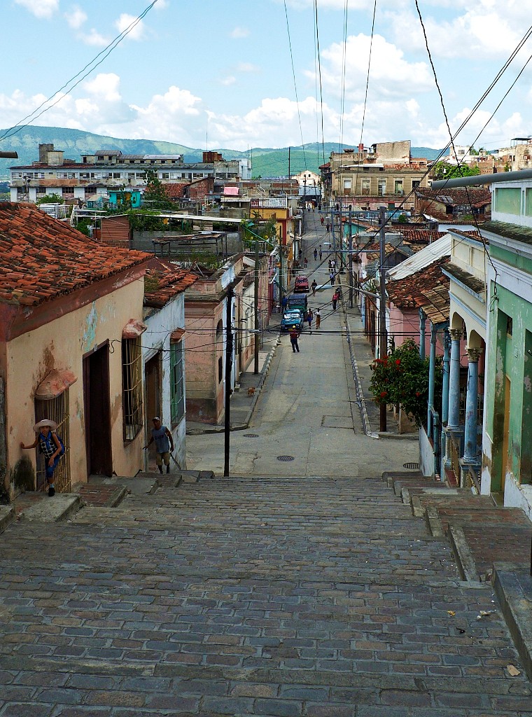 Quartier Tivoli, le coeur de la ville, peuplée de Portoricains, Arabes, Jamaïcains, Dominicains, Chinois et des descendants d'anciens colons français venus d'Haïti. Ici, l'escalier de Padre Pico